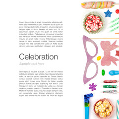 party and celebration elements on white background 