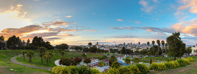 Panorama of Dolores Park.