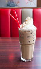 whipped cream on Mocha coffee