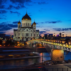 Cathedral of Christ the Savior, Moscow, Russia at Night