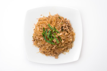 Larb vermicelli or Spicy Vermicelli.Traditional Thai food