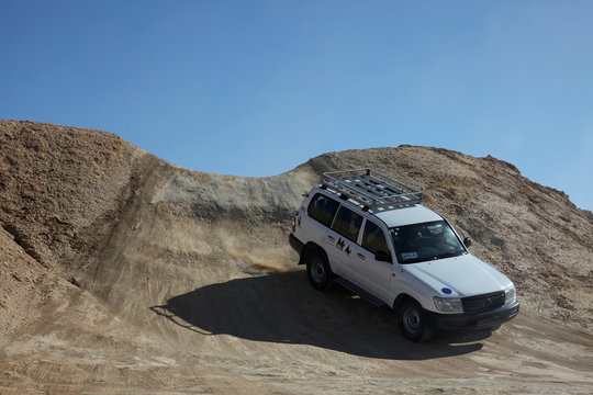 Car in desert