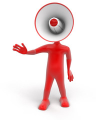 Man with Megaphone (clipping path included)