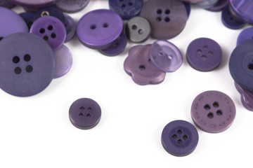Selection selection of various purple buttons
