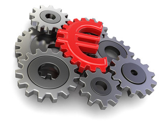 Cogwheel euro (clipping path included)