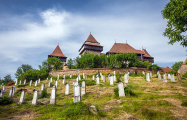 Fortified Church cemetery at Viscri in Transylvania