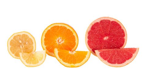 Lemon, orange and grapefruit