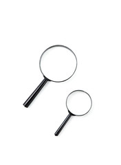 Magnifying glass isolated on white with soft shadow