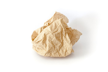 crumpled tissue paper texture on a white background