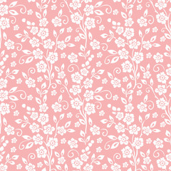 Vector flower seamless pattern background. 
