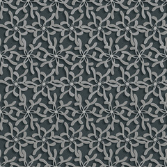 Floral 3d Seamless Pattern Background.