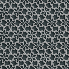 Floral 3d Seamless Pattern Background.