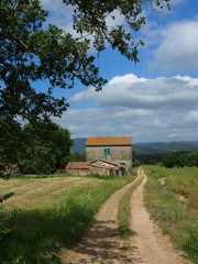 Obraz premium Landschaft mit Haus, Toskana