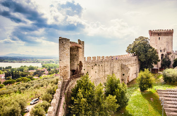 Trasimeno lake,Castiglione del lago fortress, Umbria, Italy