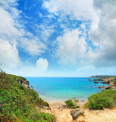 Obraz premium cloudy sky over Alghero coastline