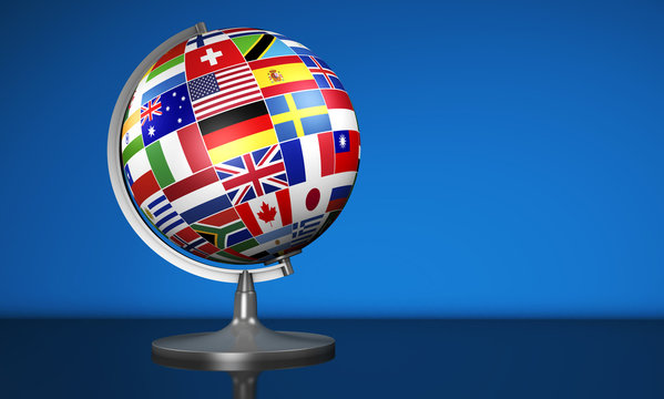 International Business School Globe World Flags