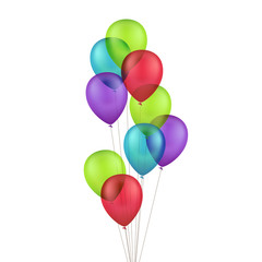 Vector Multicolored Colorful Balloons Isolated