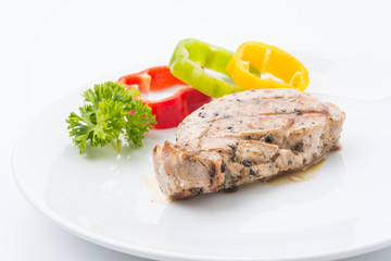 Pork steak with spicy pepper