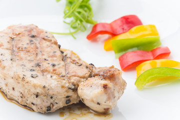 Pork steak with spicy pepper