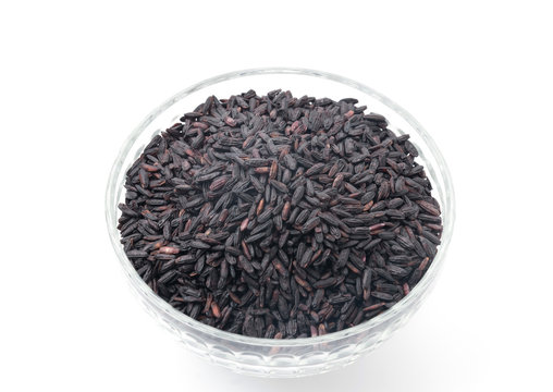 Black Sticky Gaba Rice Isolated On White Background