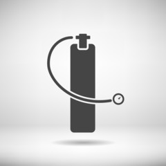 Scuba diving aqualung in flat design. Vector 