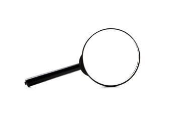 Magnifying glass isolated on white with soft shadow