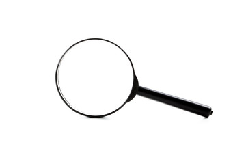 Magnifying glass isolated on white with soft shadow