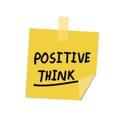 positive think paint on post it