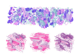 Hand-drawn marker stains. 