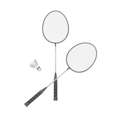 Vector Badminton Rackets with Shuttlecock