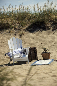 Picknick p&aring; stranden