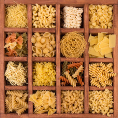 Raw spaghetti and pasta