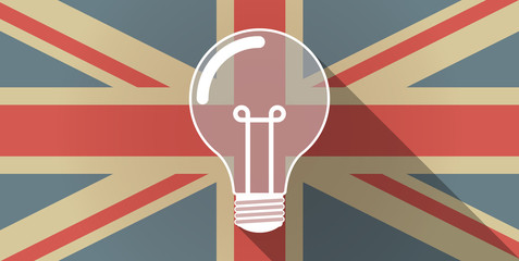 UK flag icon with a light bulb