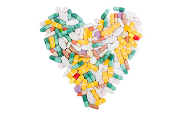 Heart shape made of pills
