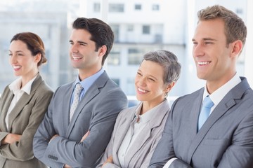 Business people standing in a row