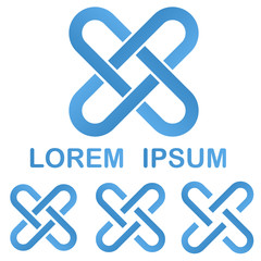 Blue clip logo design template set