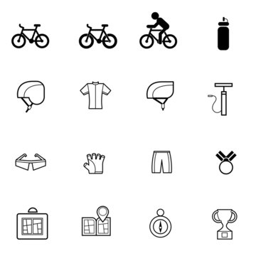 bicycle icons set vector illustration