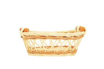 Fototapeta na wymiar Wicker basket isolated on white