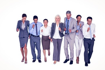 Obraz premium Business people running together 
