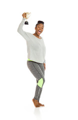 Model shot in studio on white