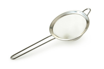 Silver sieve isolated on white