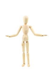 Wooden figure isolated on white
