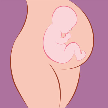 Pregnant Woman Mother Baby Icon Sign