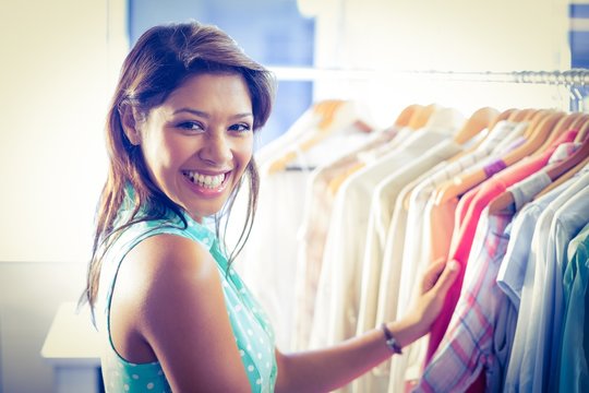 Happy Shopper Smiling At Camera