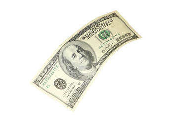 One dollar bill isolated on white