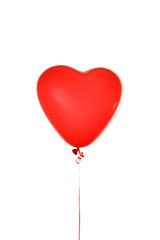 Fototapeta na wymiar Red heart balloon isolated on white