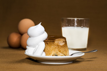 flan, caramel, caramel flan,egg backed caramel with cream