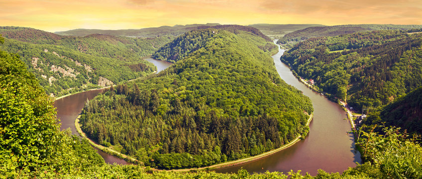 Sonnenuntergang an der Saarschleife