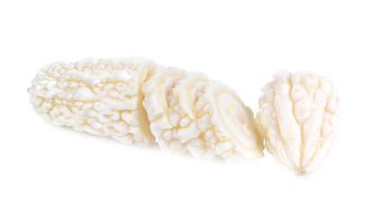 White bitter cucumber isolated on white background