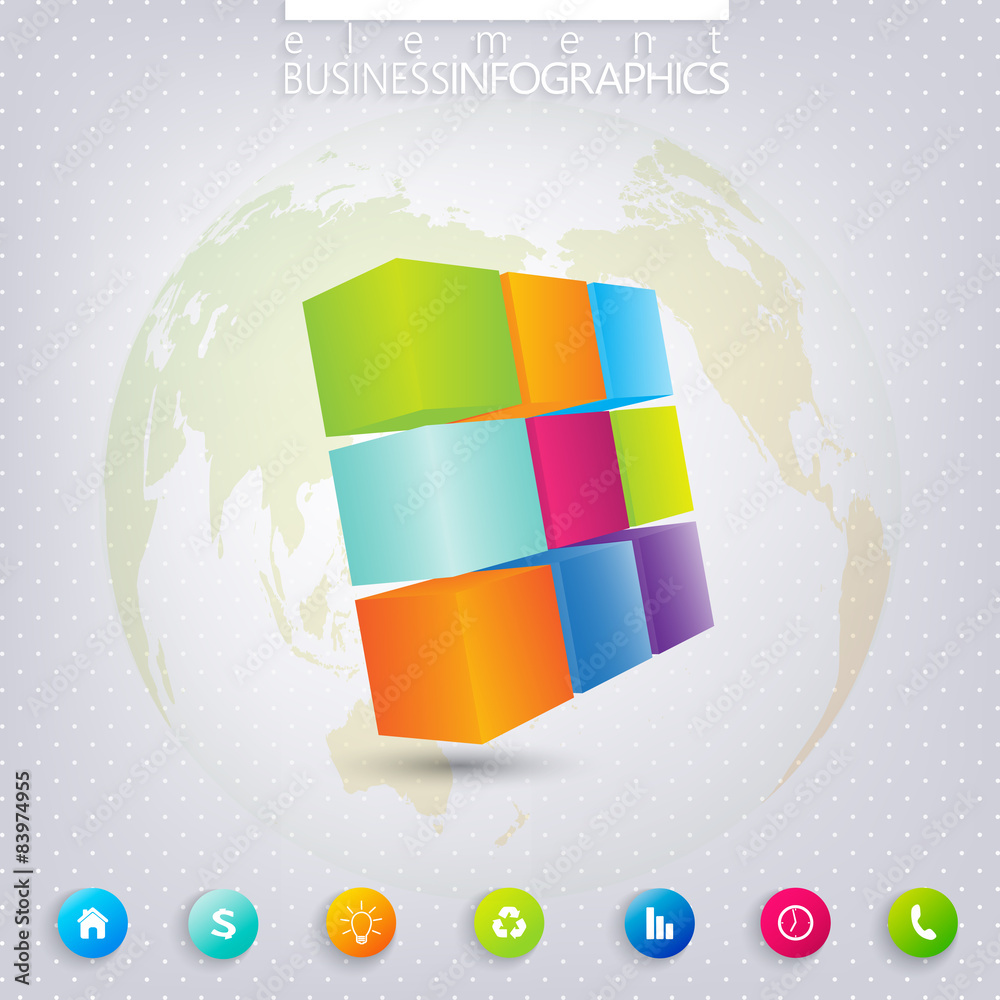 Poster Modern 3d infographic design with place for your text , workflow